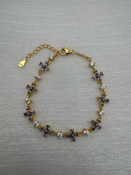 #B32 Tanzanite Flower Bracelet (S925)
