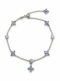 #B33 Tanzanite Flower Bracelet (S925)