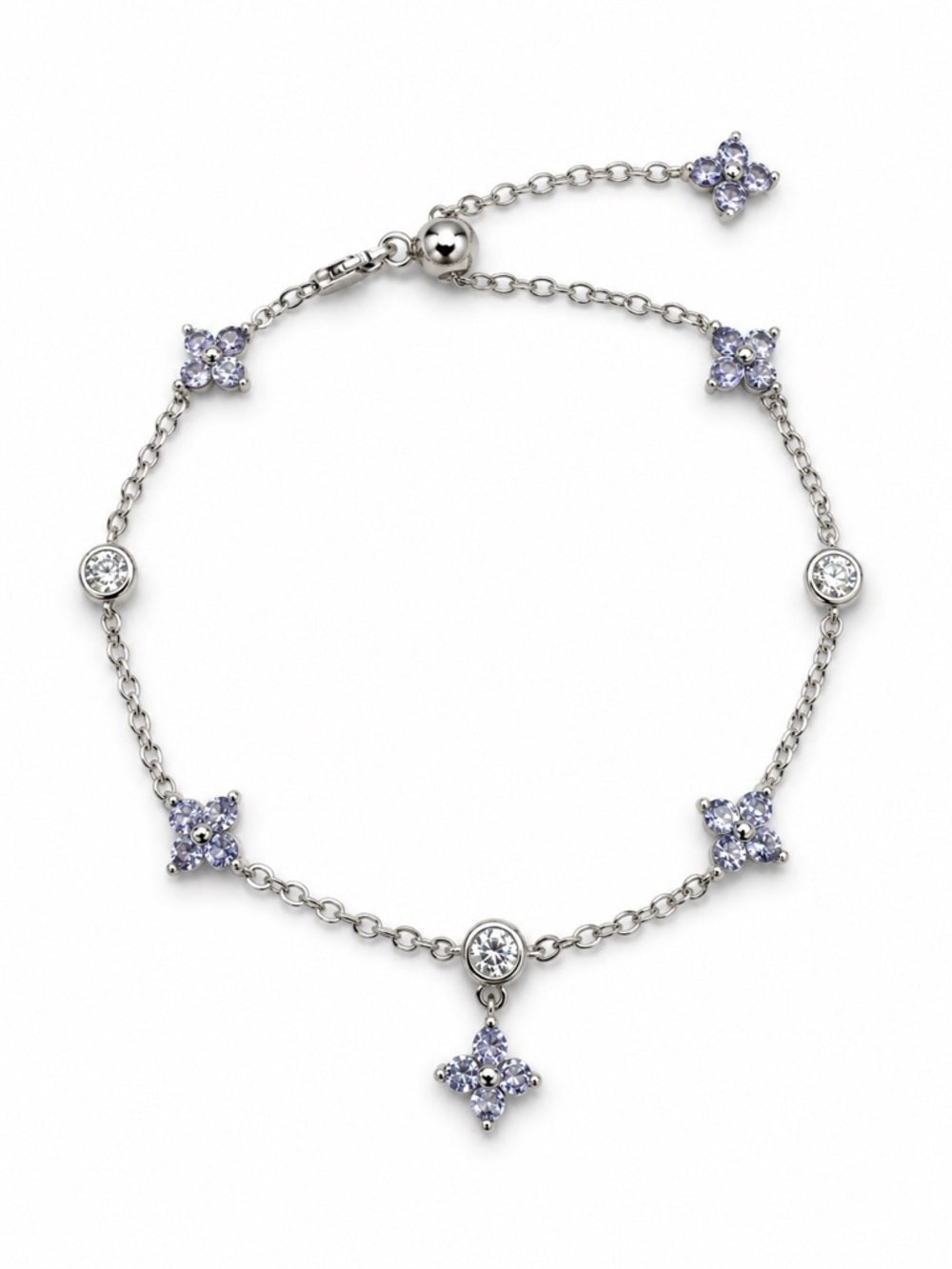 #B33 Tanzanite Flower Bracelet (S925)