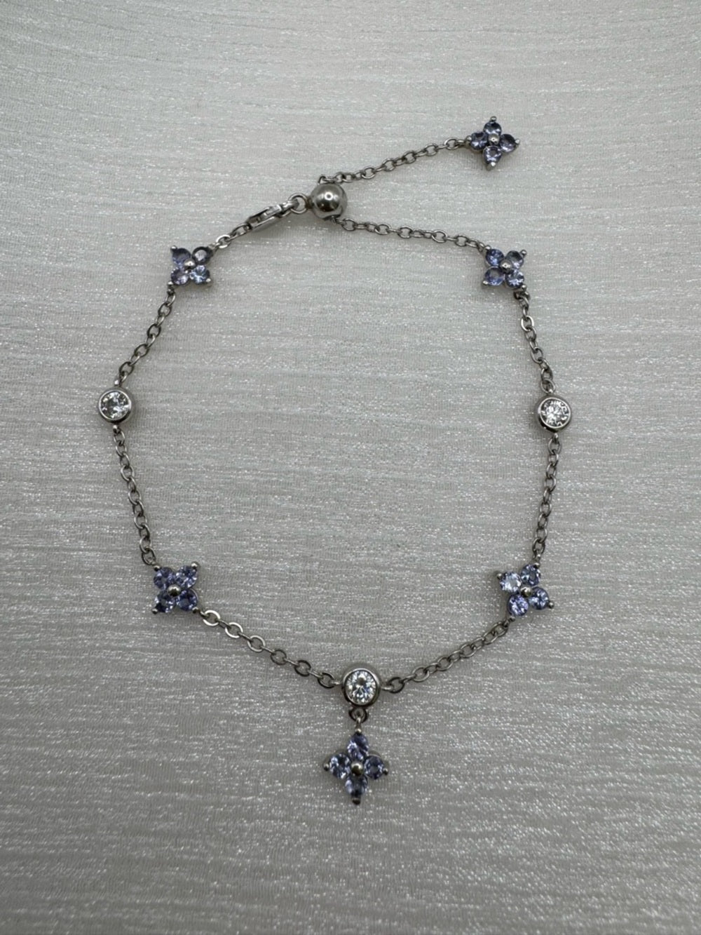 #B33 Tanzanite Flower Bracelet (S925)
