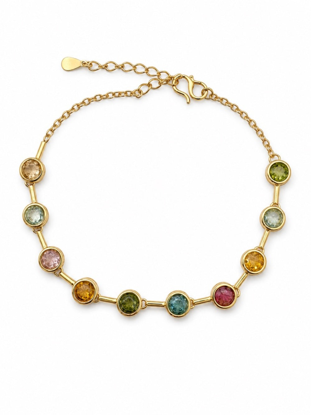 #B34 Rainbow Tourmaline Capri Bracelet (S925)