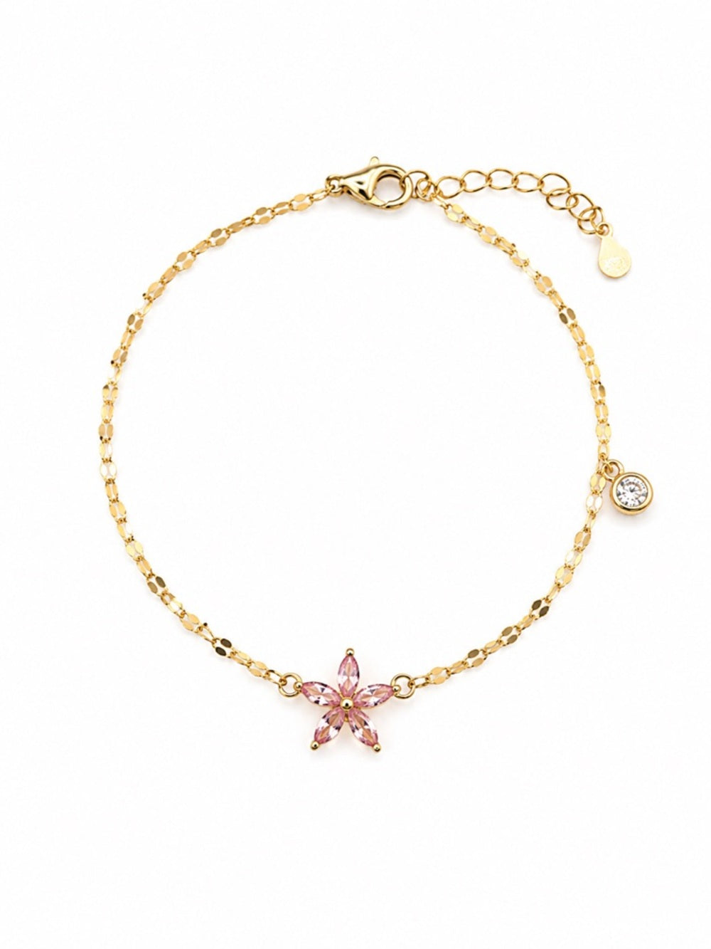 #B40 Pink Sapphire Blossom Bracelet (S925)