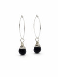 HP0021 Sterling Silver Sapphire Lotus Hoops