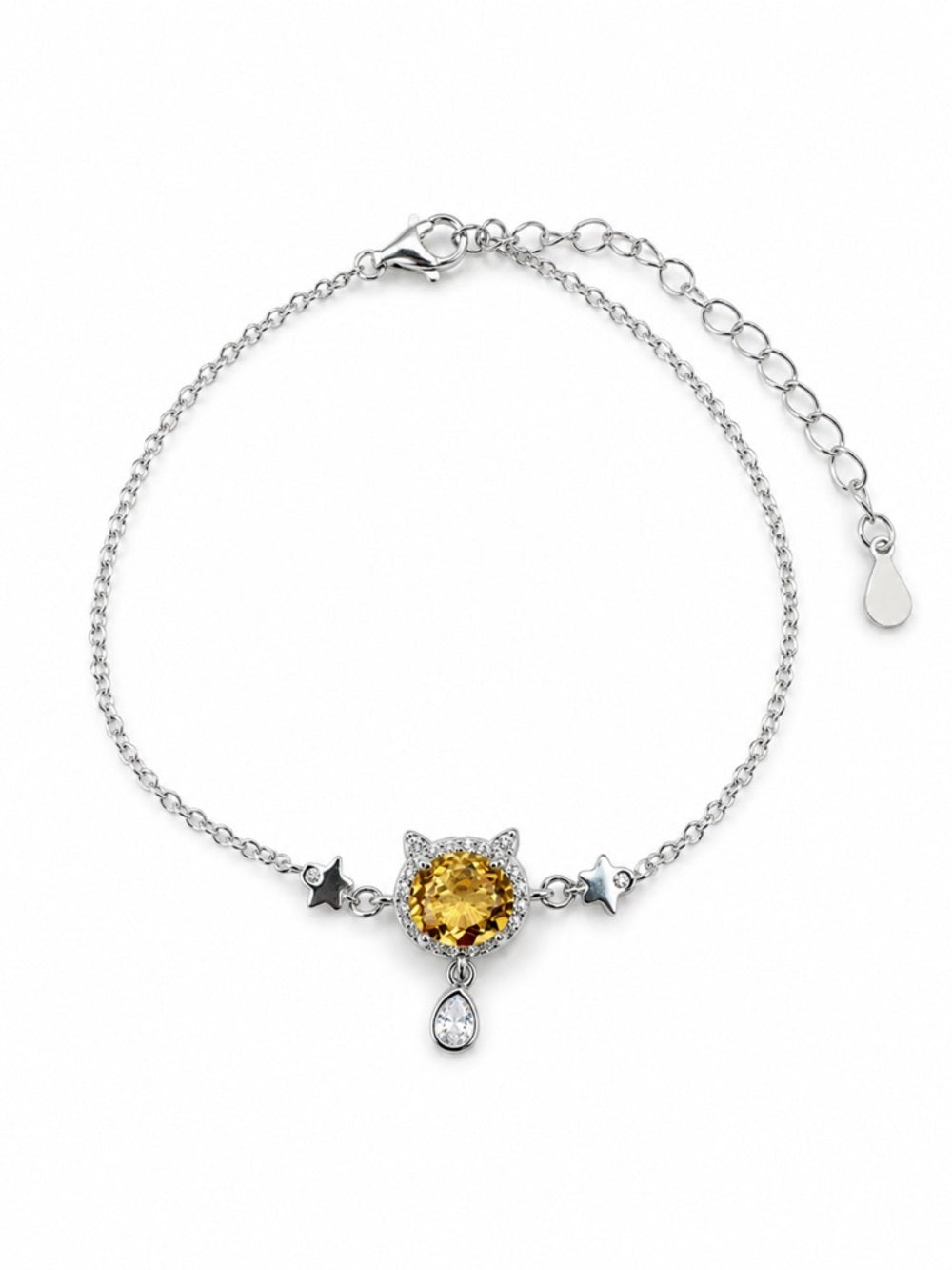 #B41 Citrine Cat Bracelet (S925)
