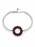 #B43 Garnet Halo Bracelet (S925)