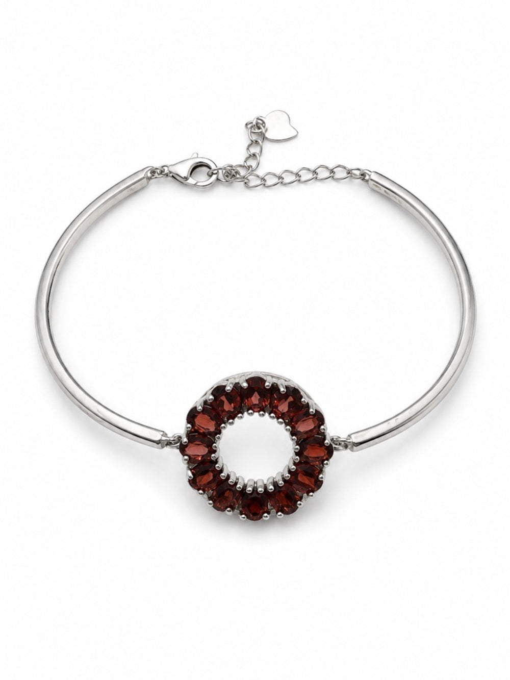 #B43 Garnet Halo Bracelet (S925)
