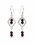 HK0086 Purple Garnet Moroccan Hook Earrings