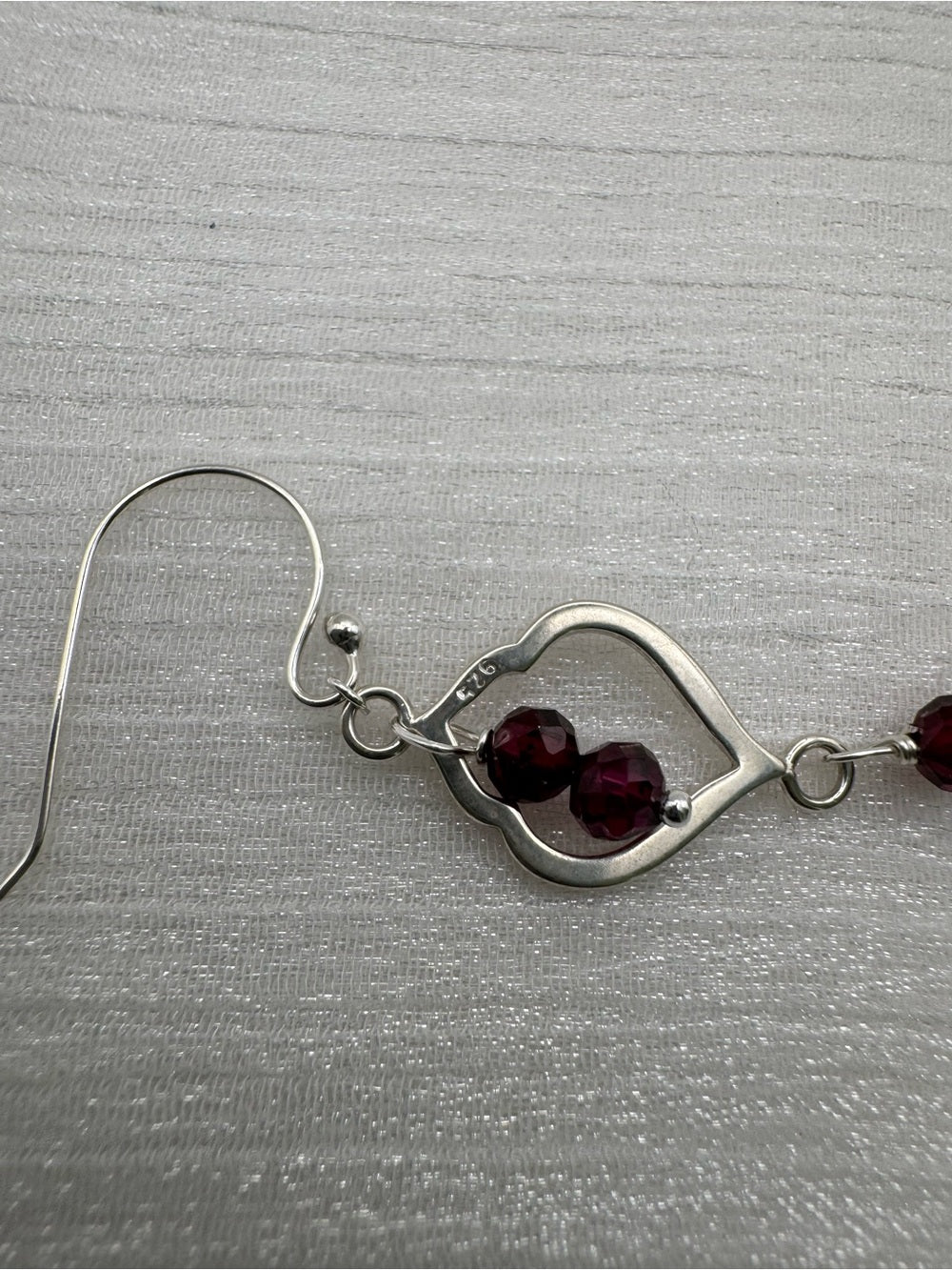 HK0086 Purple Garnet Moroccan Hook Earrings