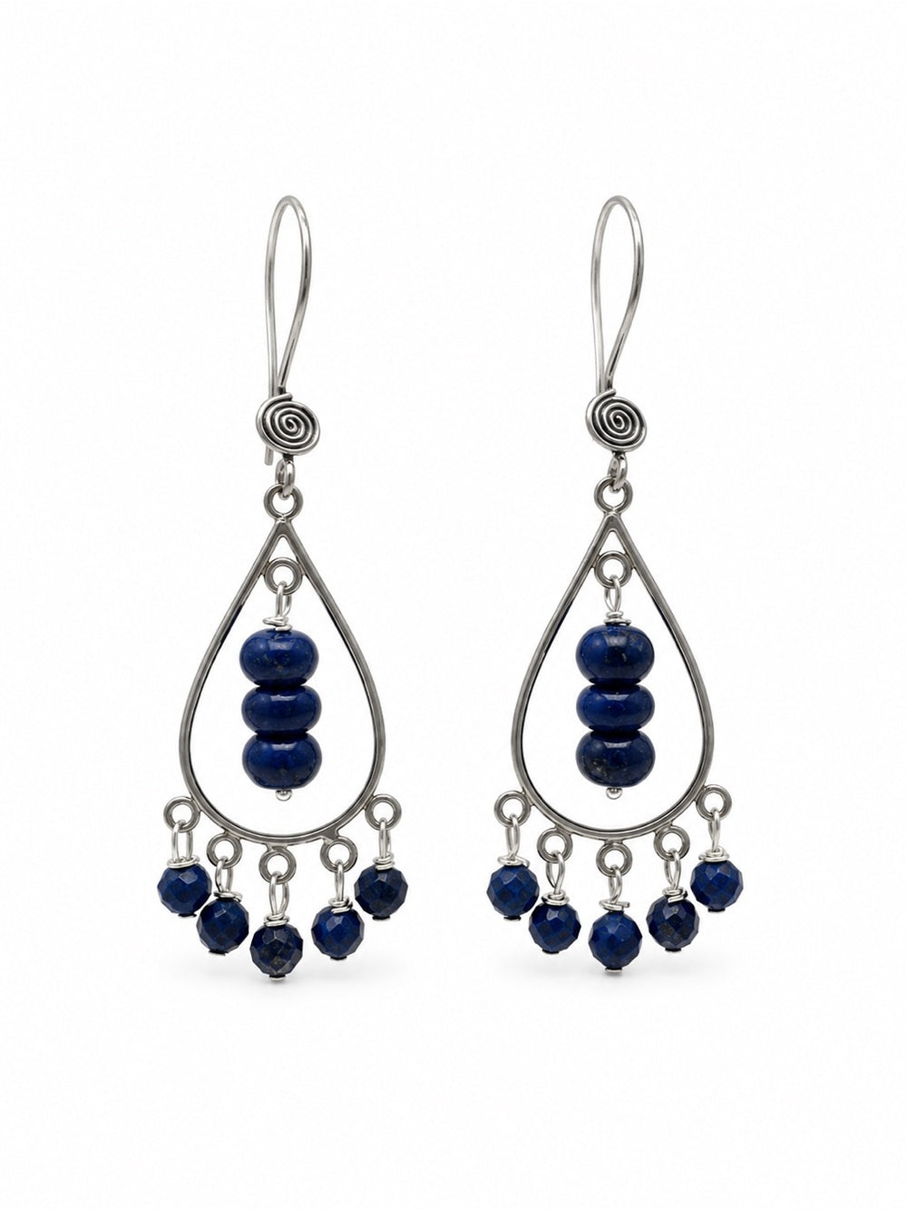 HK0087 Lapis Hook Earrings
