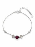 #B44 Pink Tourmaline Plumeria Heart Bracelet (S925)