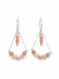 HK0088 Pink Opal Chandelier Hook Earrings