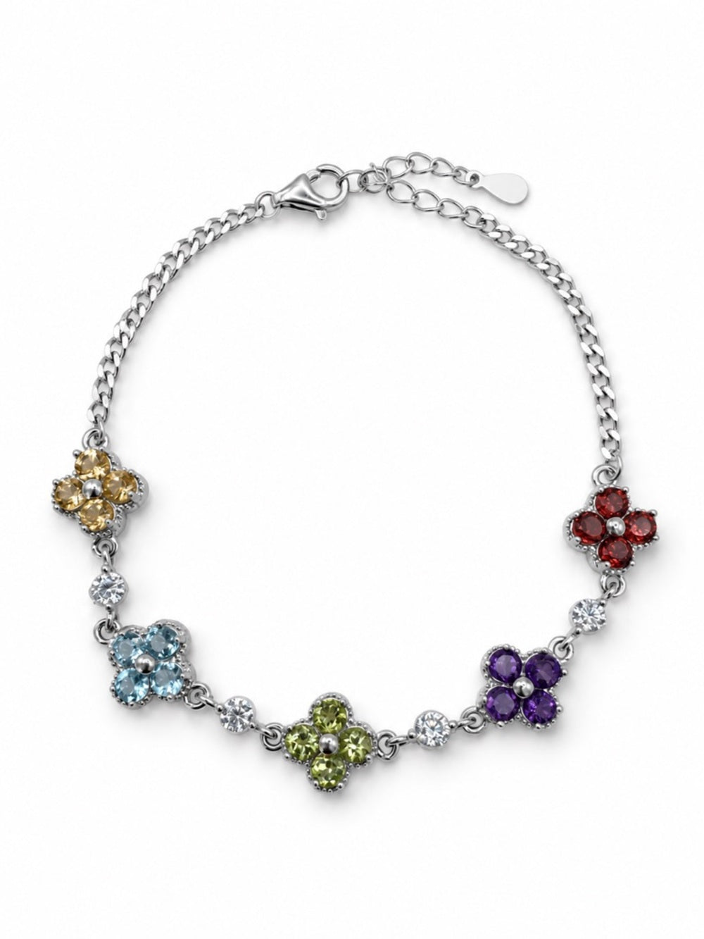 #B46 Mixed Gemstone Garden Bracelet (S925)