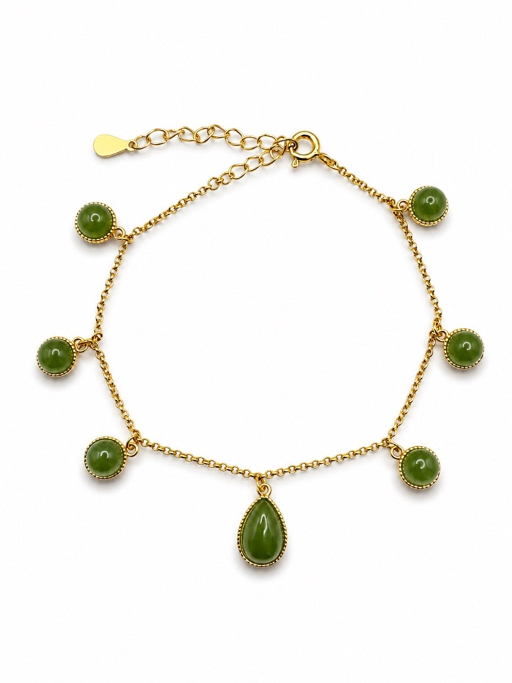 #B49 Esmeralda Jade Drop Bracelet (S925)