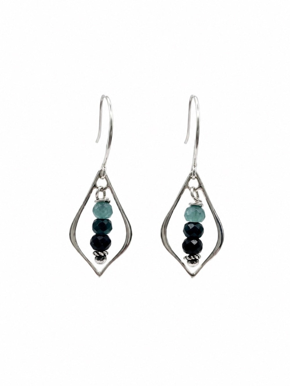 HK0096 Tourmaline Lotus Hook Earrings (S925)