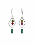 HK0099 Rainbow Tourmaline Lotus Hook Earrings (S925)