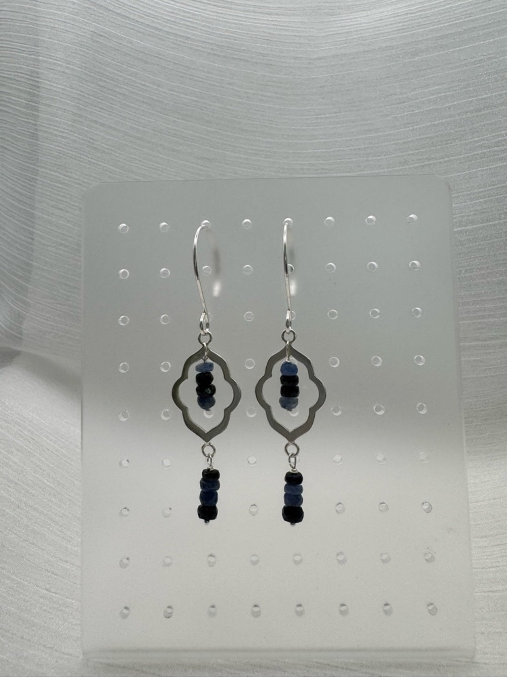 HK003 Sapphire Moroccan Hook Earrings (S925)