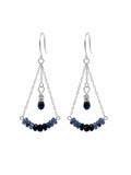 HK0030 Sapphire Chandelier Swing Earrings (S925)