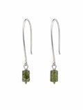 HP0091 Tourmaline Lotus Hoop Earrings (S925)