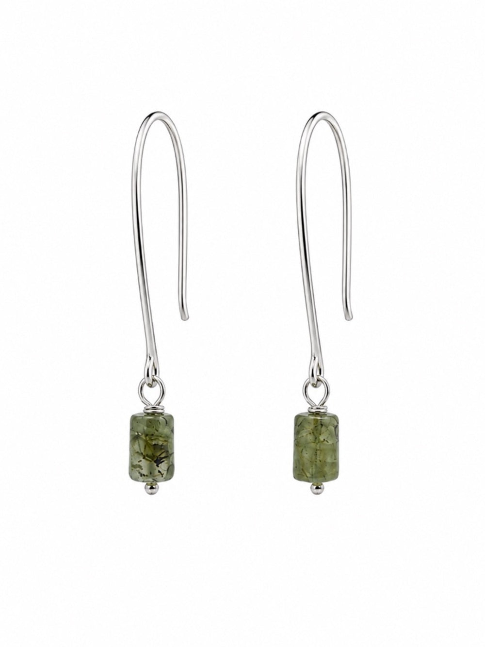HP0091 Tourmaline Lotus Hoop Earrings (S925)