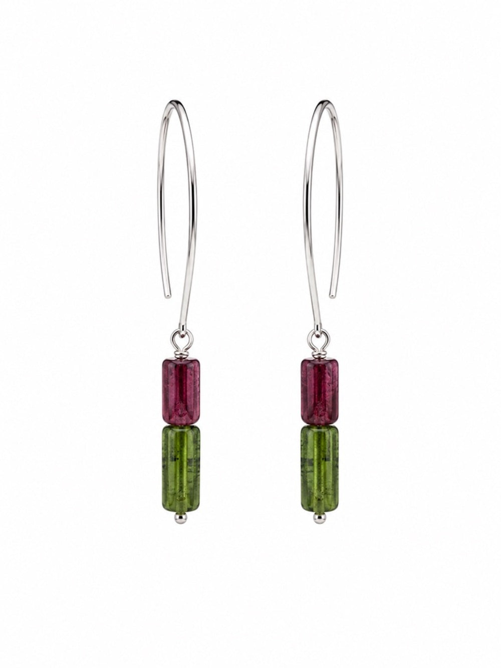 HP0090 Tourmaline Hoop Earrings (S925)