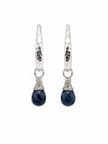 Hk0061 London Blue Topaz Hammered Hook Earrings (S925)
