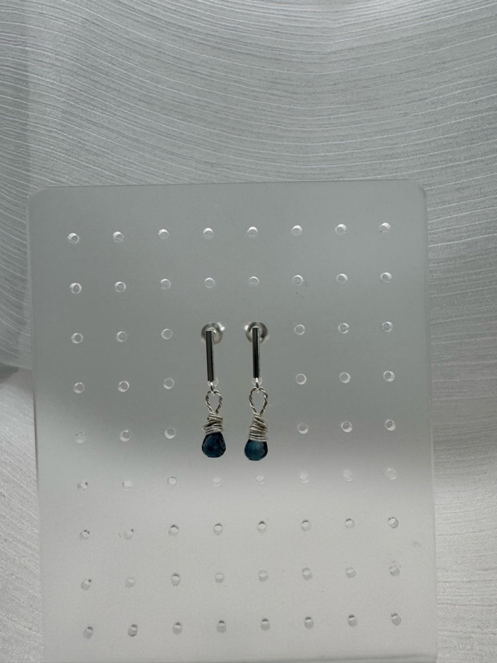 P0020 London Blue Topaz Pushback Earrings (S925)