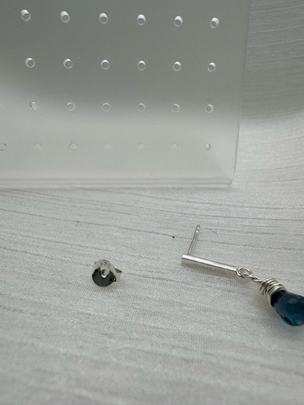 P0020 London Blue Topaz Pushback Earrings (S925)
