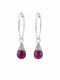 HP0022 Pink Sapphire Hoops (S925)
