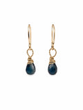 HK0062 London Blue Topaz Hook Gold Earrings