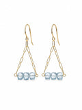 HK0081 Blue Topaz Swing Gold Earrings