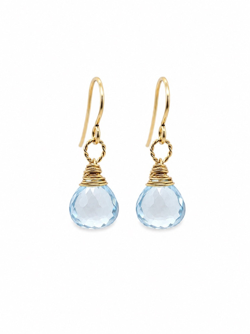 HK0080 Blue Topaz Gold Earrings