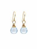 HK0080 Blue Topaz Gold Earrings