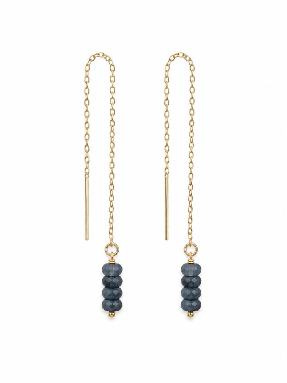 TH0051 Kyanite Rondelle Gold Threaders