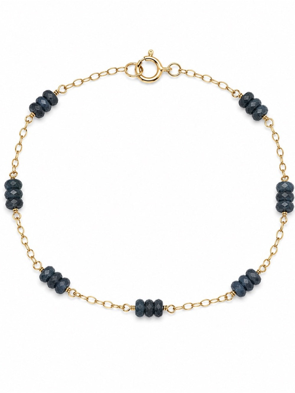 B0030 Kyanite Gold Filled Rondelle Bracelet
