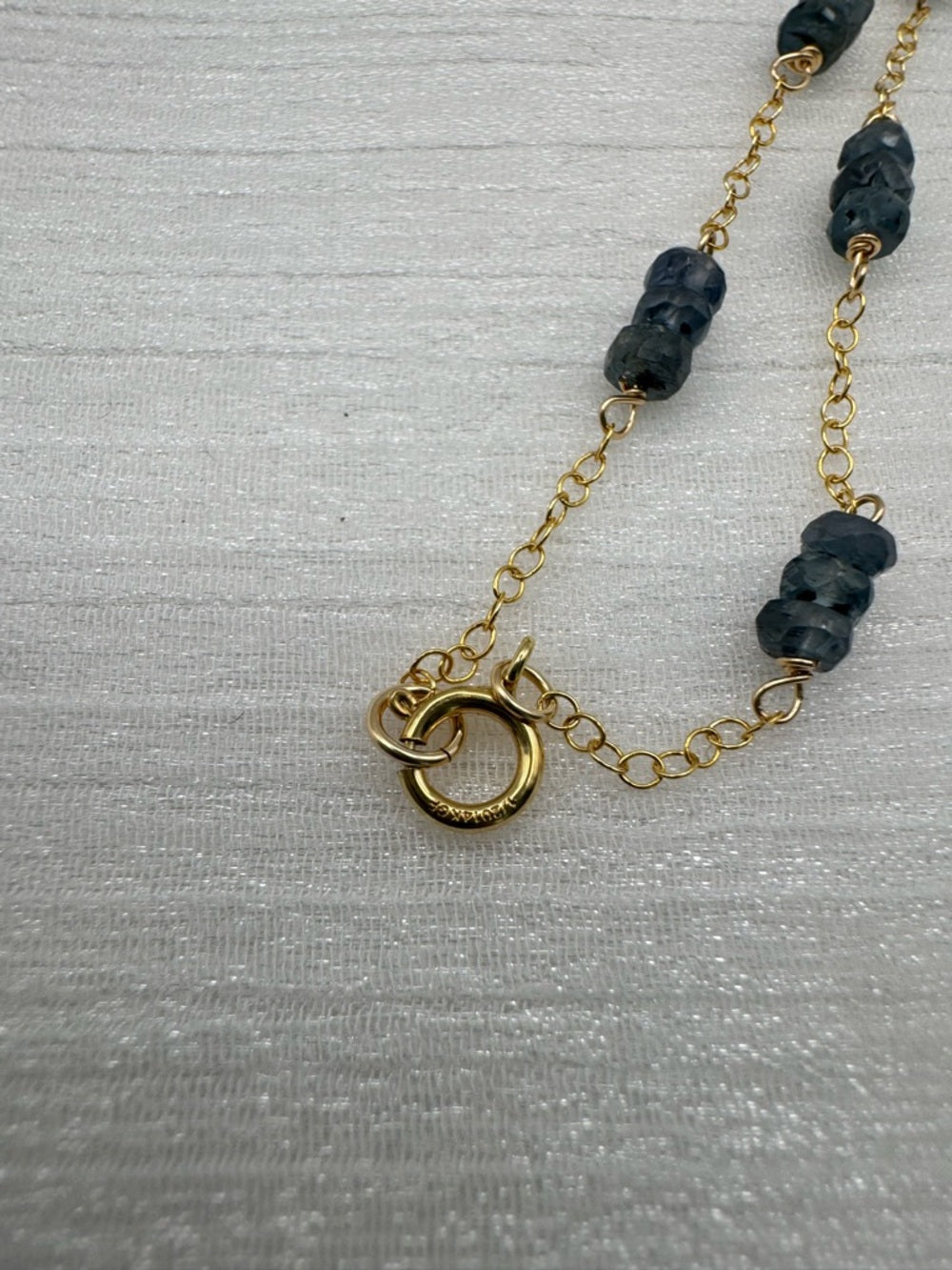 B0030 Kyanite Gold Filled Rondelle Bracelet