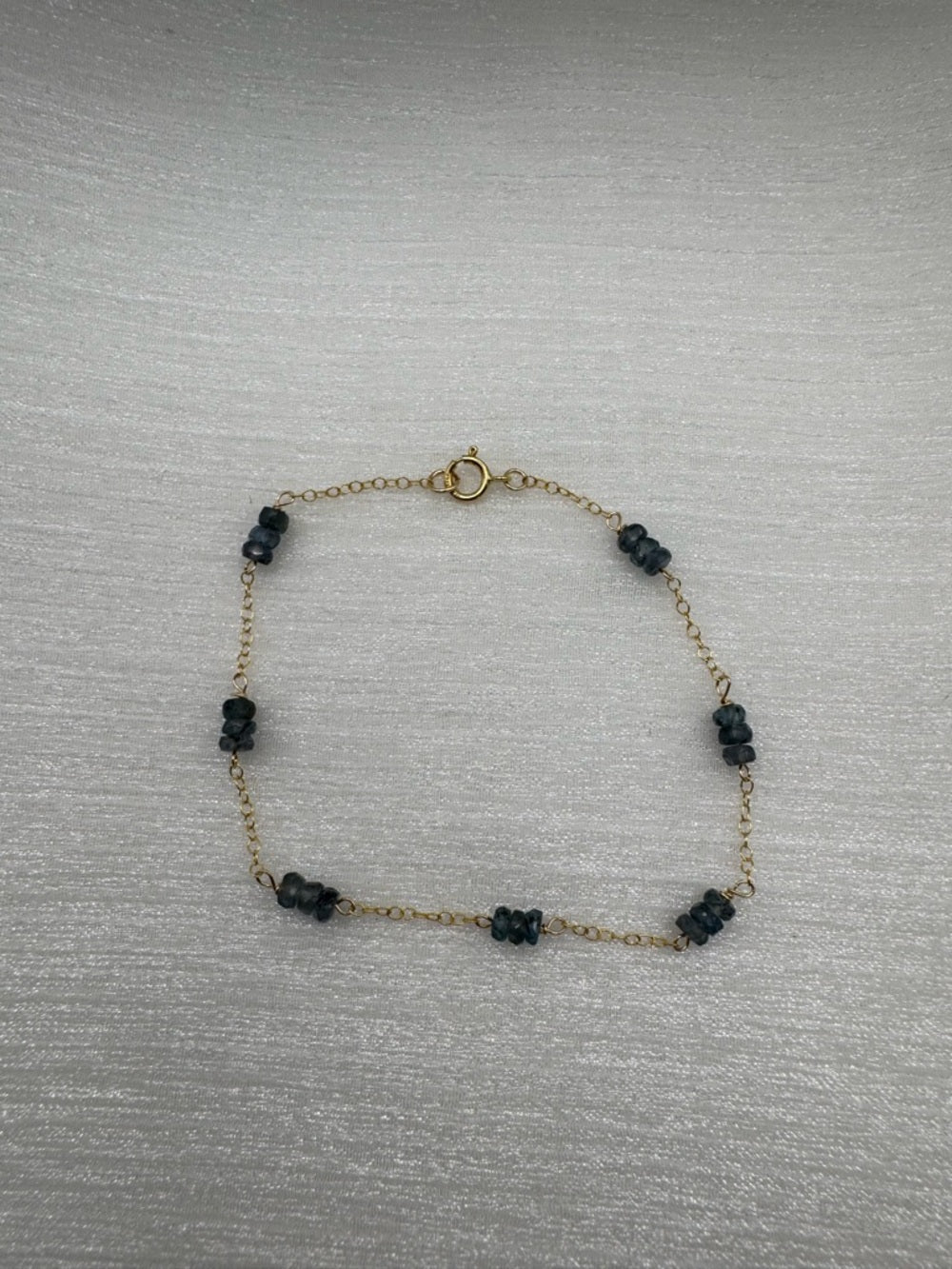 B0030 Kyanite Gold Filled Rondelle Bracelet