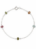 B0091 Tourmaline Beaded Bracelet (S925)