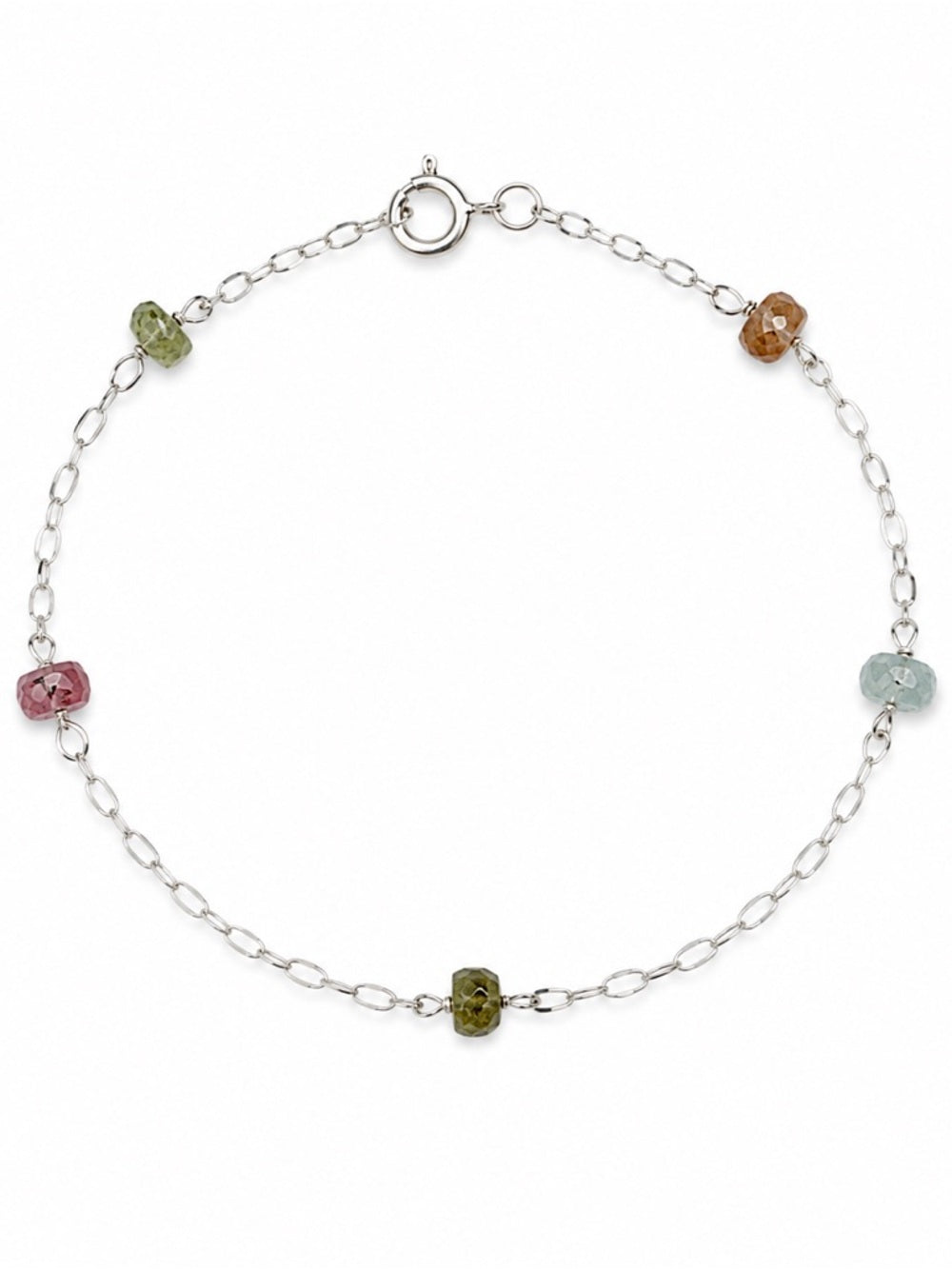 B0091 Tourmaline Beaded Bracelet (S925)