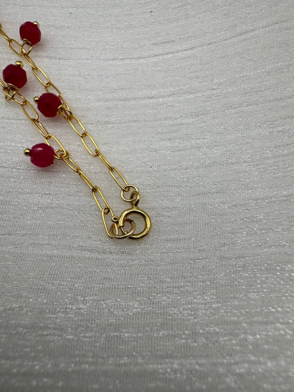 B0080 Pink Chalcedony Gold Star Bracelet