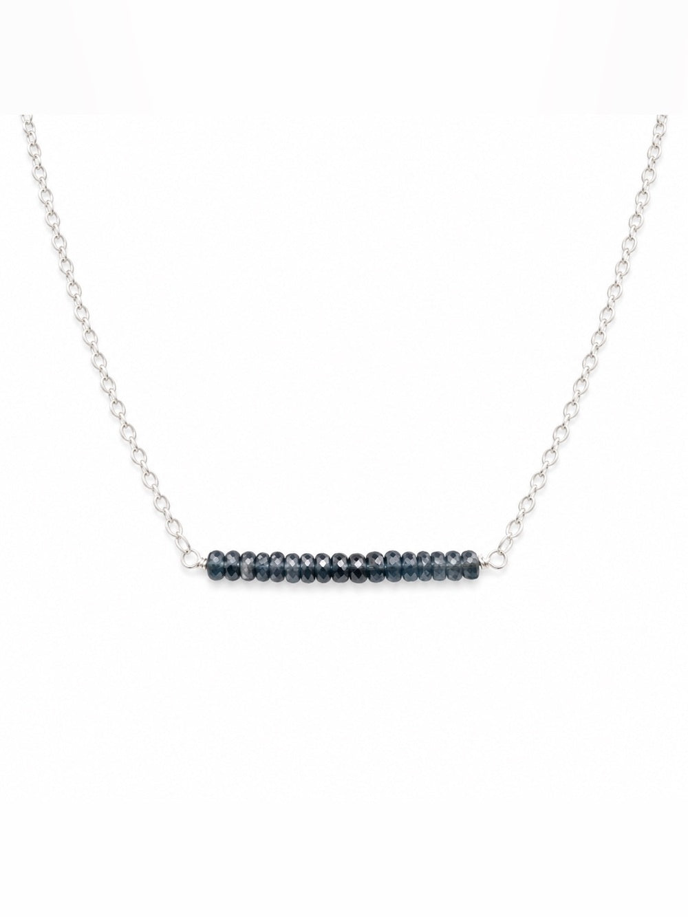 N0040 Kyanite Rondelle Necklace (S925)