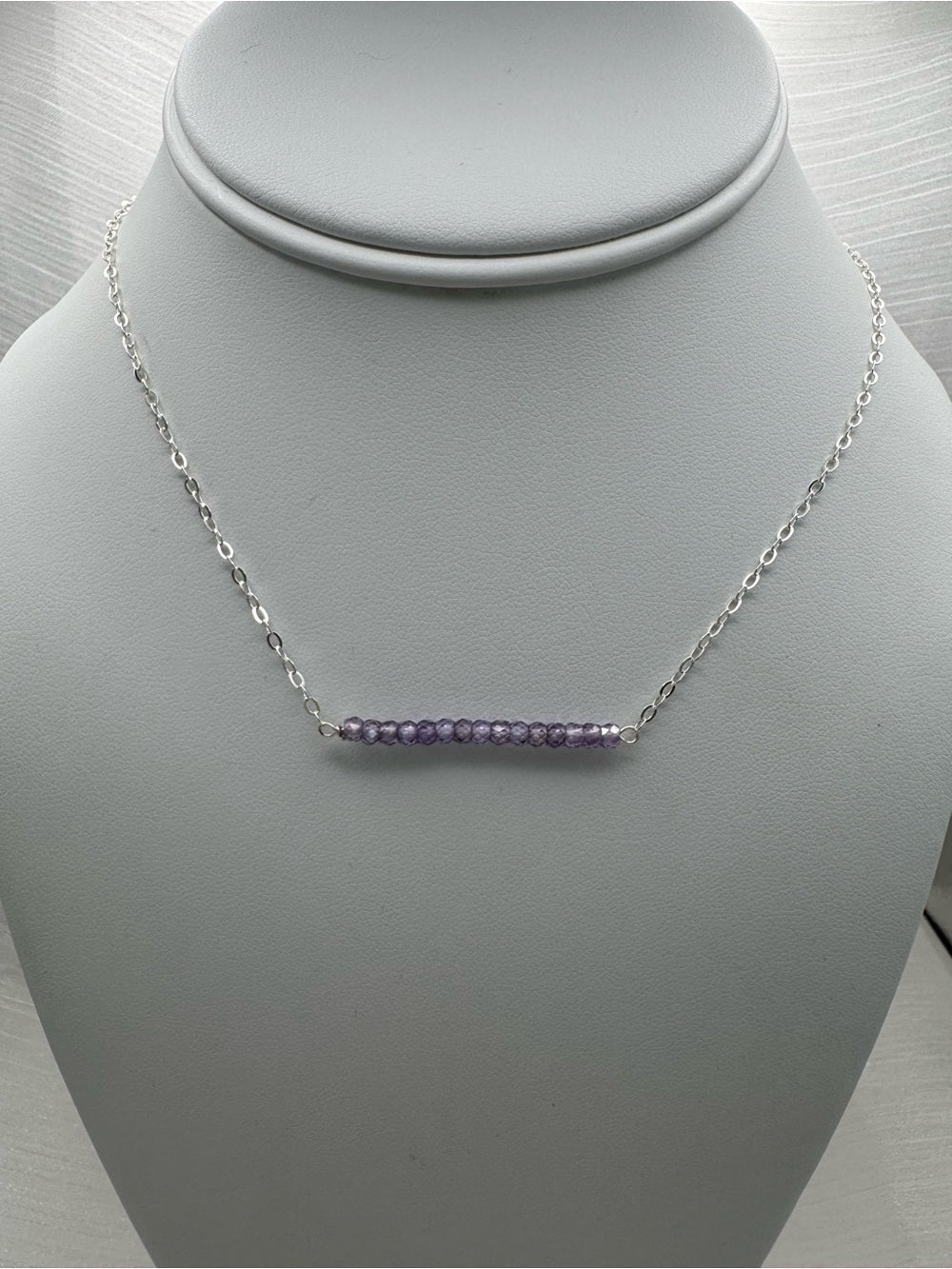 N0059 Tanzanite Rondelle Necklace (S925)