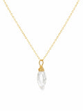 N0056 Crystal Quartz Gold Necklace