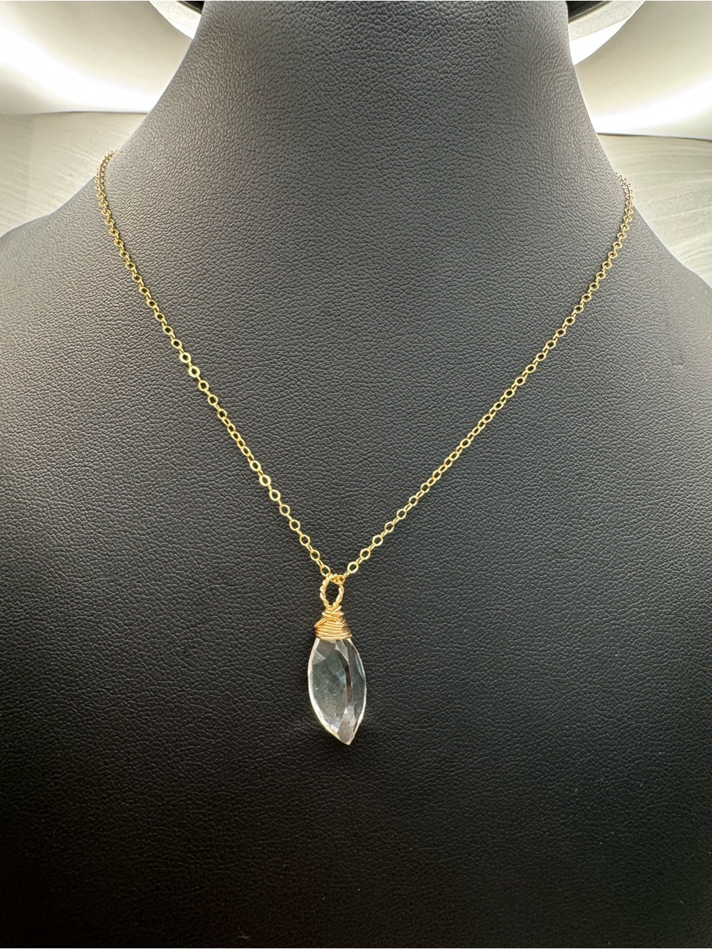 N0056 Crystal Quartz Gold Necklace