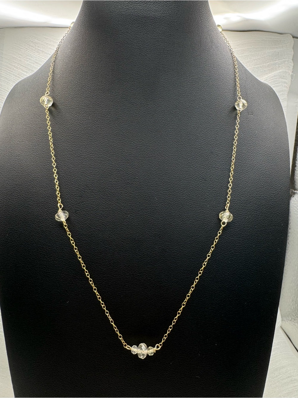 N0031 Lemon Quartz Gold Necklace