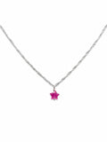 N0091 Pink Chalcedony Star Necklace (S925)