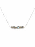 N0090 Labradorite Bar Necklace (S925)