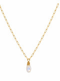 N0061 Moonstone Paperclip Necklace
