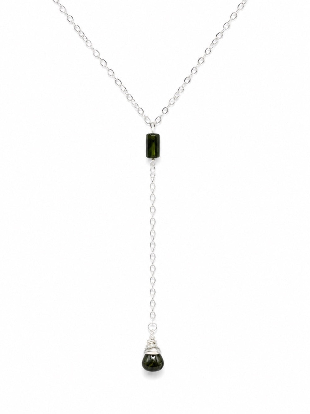 L0082 Tourmaline Lariat (S925)