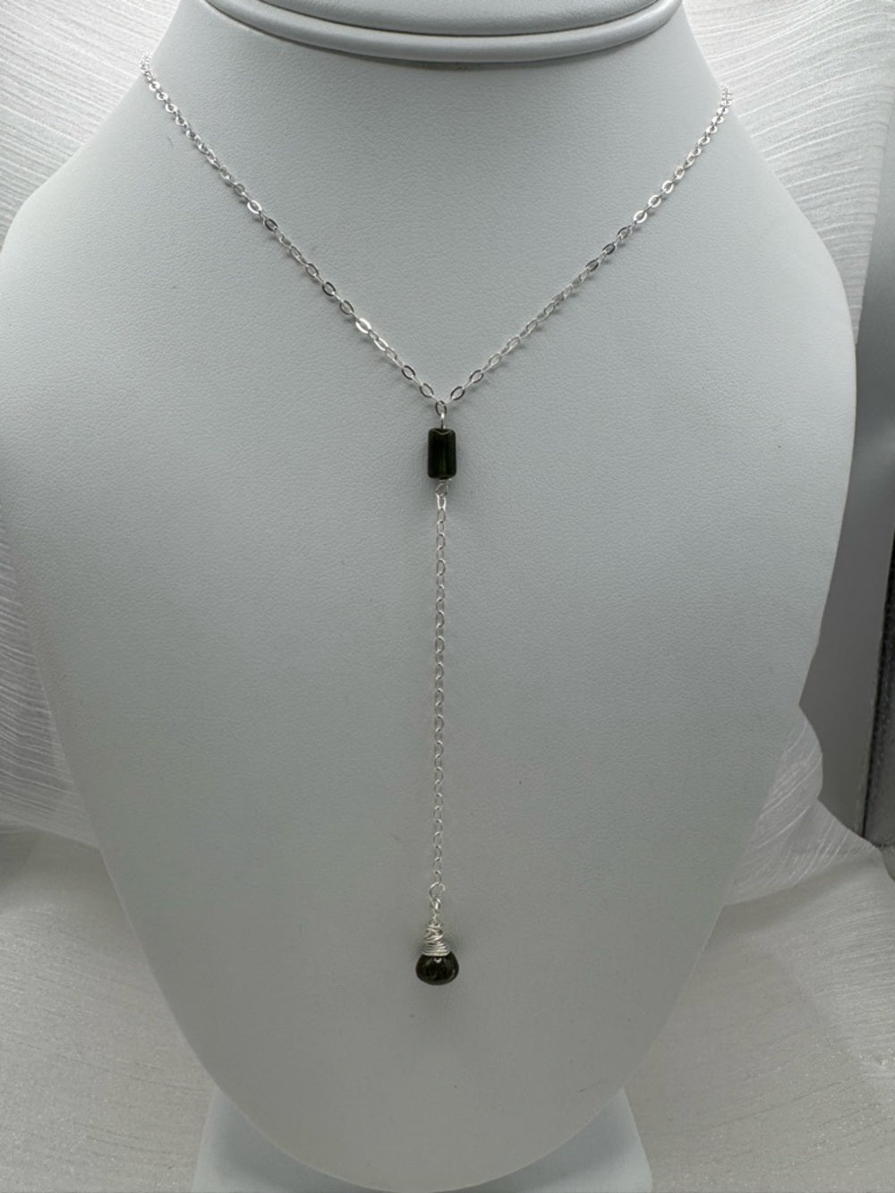 L0082 Tourmaline Lariat (S925)