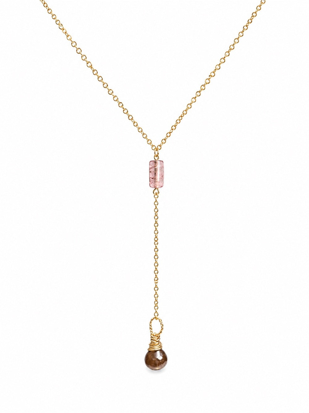L0081 Mixed Tourmaline Lariat Necklace